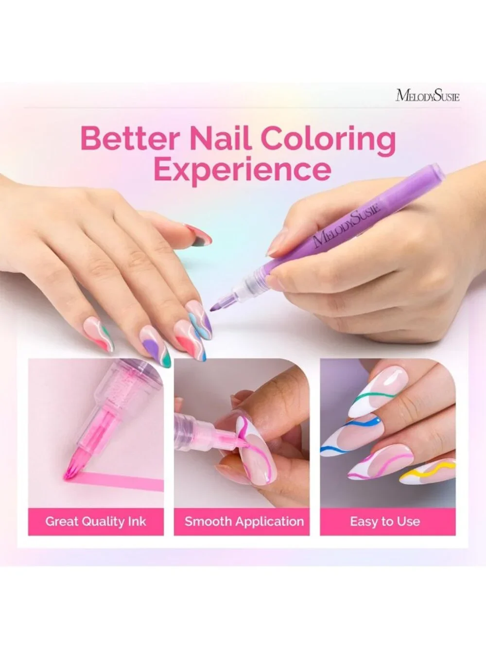 24 Color Nail Art Pens Set - 0.7MM Dotting Tools for DIY Manicure & Nail Design